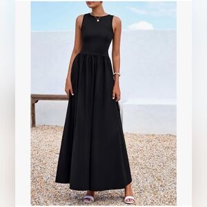 Elegant Black Sleeveless Maxi Dress Size M Medium